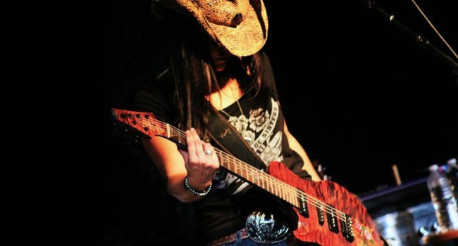 Glitter Rose — Moody Leather luxury guitar strap artist