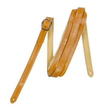 1" Sheepskin Guitar Strap -  Camel/Cream